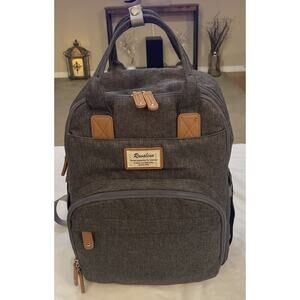 Ruvalino Diaper Bag Multifunctional All In One Travel Backpack Gray